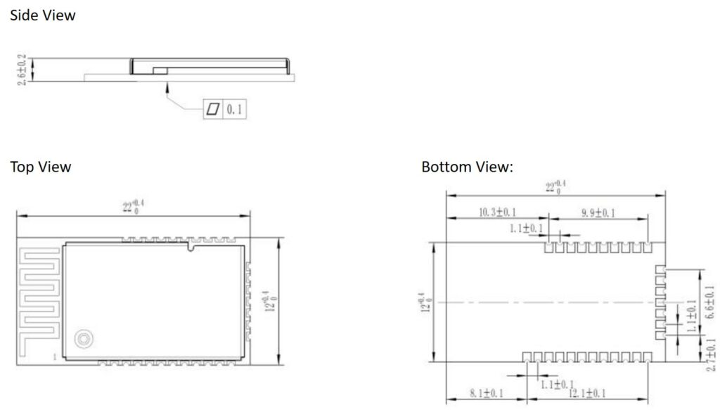 Zeichnung Bluetooth Modul BTM83